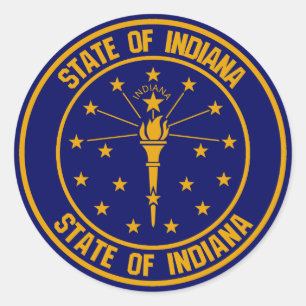Indiana Round Emblem Runder Aufkleber