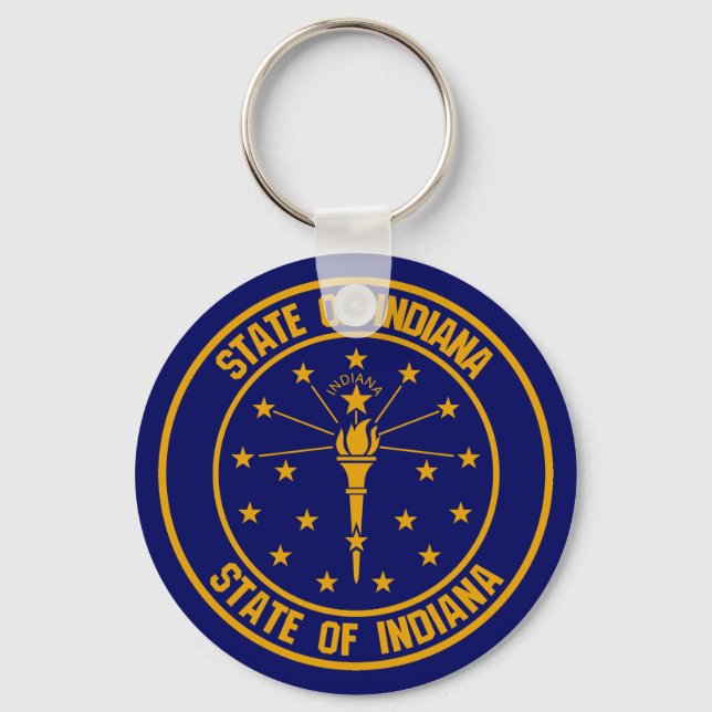 Indiana Round Emblem Schlüsselanhänger (Vorderseite)