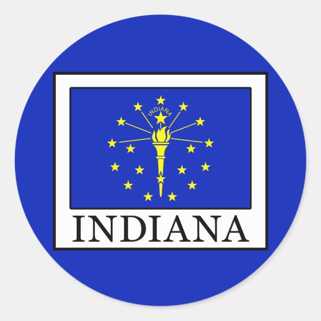 Indiana Runder Aufkleber (Vorderseite)