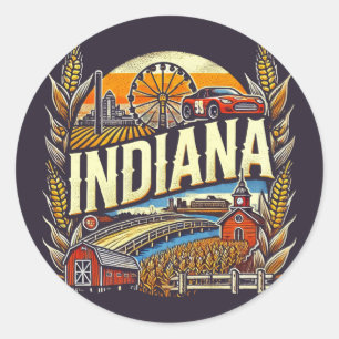 Indiana Runder Aufkleber