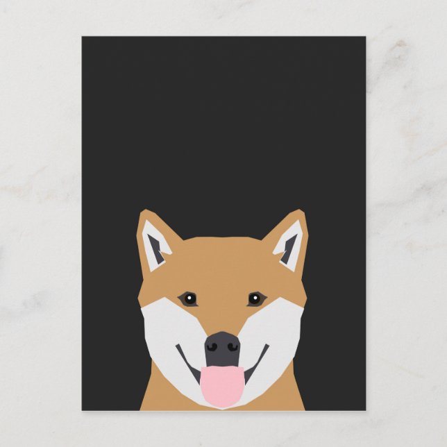 Indiana - Shiba Inu Dog Illustration für Hund Love Postkarte (Vorderseite)