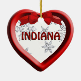 Indiana Snowflake Weihnachtsgeschenk im Herzen Keramik Ornament