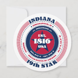 Indiana Staat Circular Typografy Flat Card