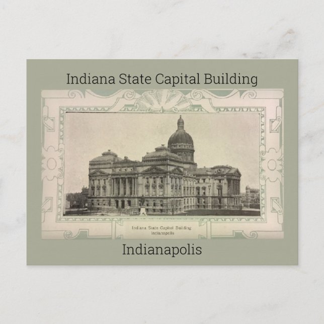 Indiana Staat Hauptstadt Gebäude Postcard (1908) Postkarte (Vorderseite)