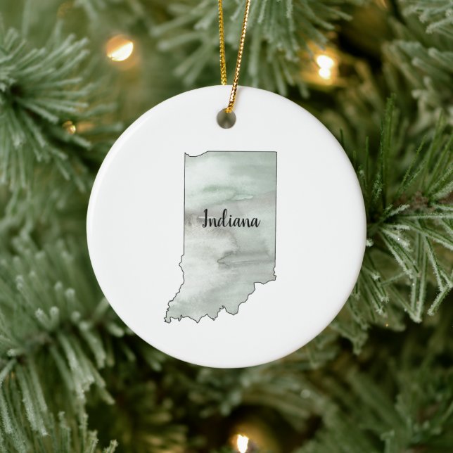 Indiana Staat Illustration Keramik Ornament (Baum)