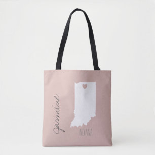 Indiana-Staat-Karte mit Herzname Tasche