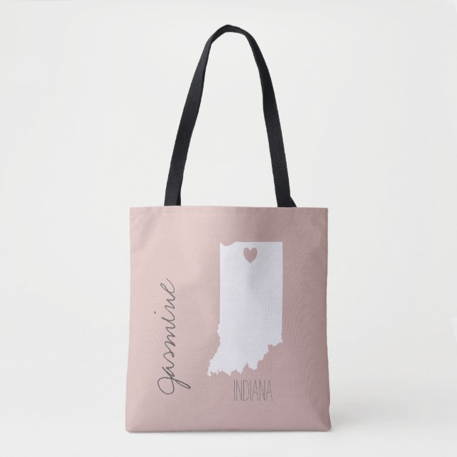 Indiana-Staat-Karte mit Herzname Tasche (Vorderseite)