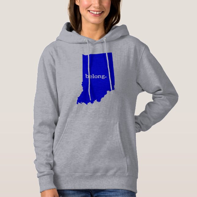 Indiana Staat Map Belong Hoodie (Vorderseite)