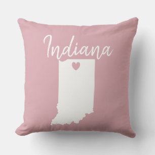 Indiana Staat Map Liebe Zuhause  Kissen