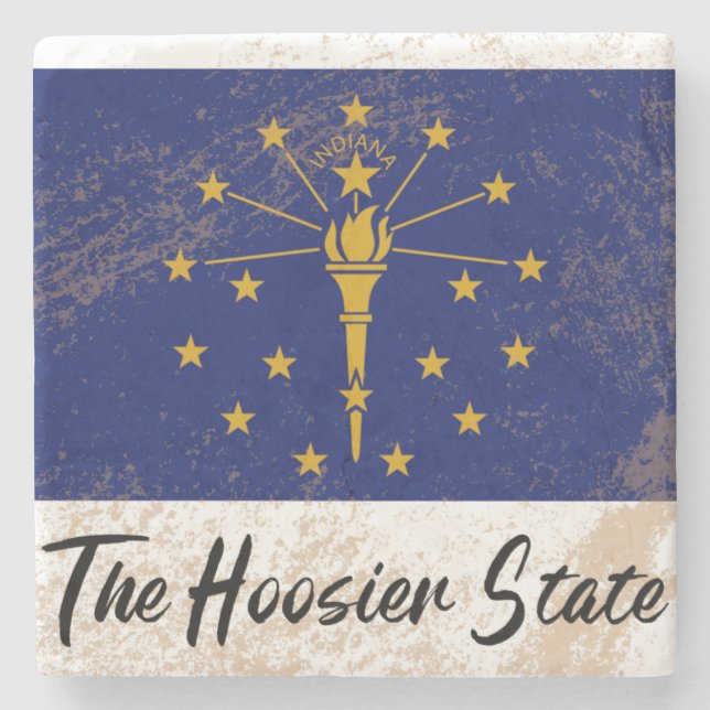 Indiana Staat Nickname - Stone Untersetzer (Vorderseite)