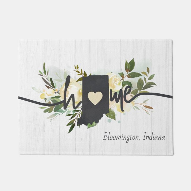 Indiana Staat Personalisiert Ihre Zuhause City Rus Fußmatte (Vorderseite)