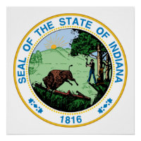 Indiana Staat Siegel Amerikanische Republik Symbol