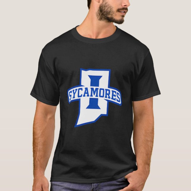 Indiana Staat Sycamores Verlassen Brustsymbol T-Shirt (Vorderseite)