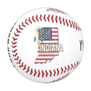 Indiana Staat United Staaten Retro Map Vintag USA Baseball