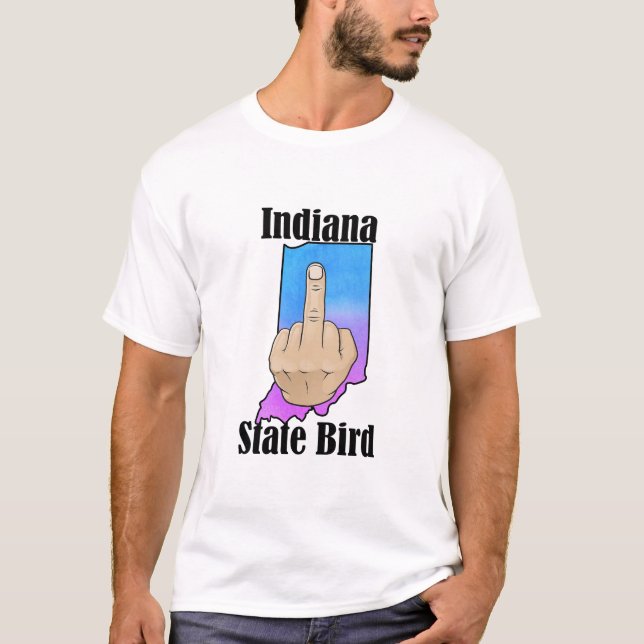Indiana Staat Vogel T - Shirt Mittelfinger (Vorderseite)