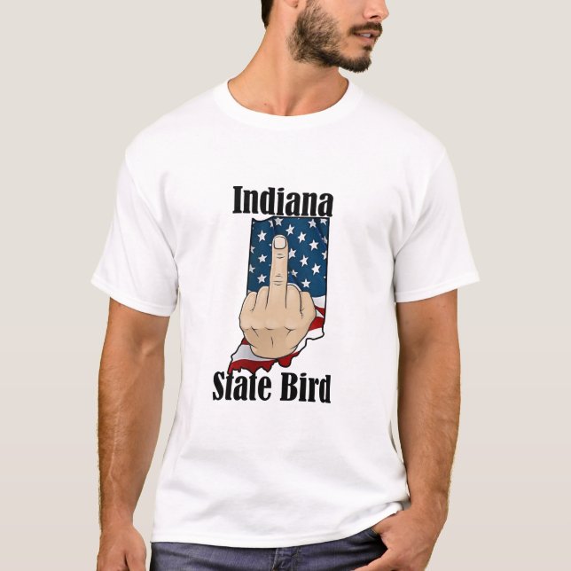 Indiana Staat Vogel T - Shirt Mittelfinger (Vorderseite)