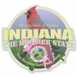 Indiana-Staats-Vogel u. Blume Aufkleber