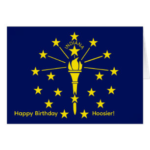 Indiana Staatsflagge Goldene Fackel Geburtstag
