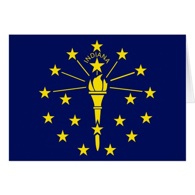Indiana State Flag Blue & Gold Torch & Stars (Vorderseite (Horizontal))