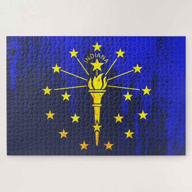Indiana State Flag Grunge (Horizontal)