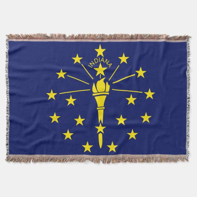 Indiana State Flag Print Patriotic Decke (Vorderseite)