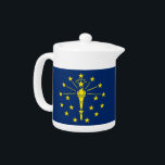 Indiana State Flag Teapot<br><div class="desc">Fügen Sie Ihrer Teezeit eine Touch Indiana Stolz hinzu mit unserem exklusiven Teekessel mit Indiana-Flagge! Dieser Teekessel ist mit viel Liebe zum Detail gestaltet und ist mehr als nur ein funktionales Küchenaccessoire. Er ist eine Feier des Erbes und des kulturellen Stolzes Indianas. Das elegante Design zeigt die ikonische Indiana-Staatsflagge und...</div>