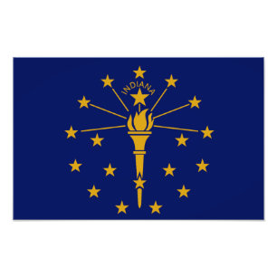 Indiana State Flag USA Fotodruck