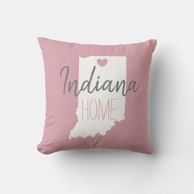 Indiana State map amour maison jeter oreiller (Recto)