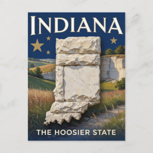Indiana State Pride Kalkstein-Erbe Postkarte