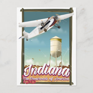 Indiana State Vintage-Flugposter Postkarte