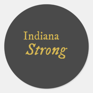 Indiana Strong Runder Aufkleber