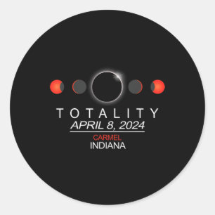 Indiana Total Solar Eclipse 2024 Runder Aufkleber