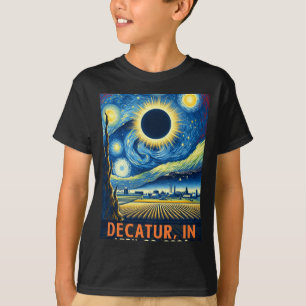 Indiana Total Solar Eclipse 2024 Starry Night T-Shirt