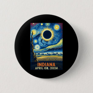 Indiana Total Solar Eclipse 2024 Starry Night Van Button