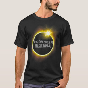 Indiana Total Solar Eclipse April 8 2024 USA Karte T-Shirt