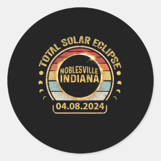 Indiana Total Solar Eclipse Party 2024 Totalität Runder Aufkleber