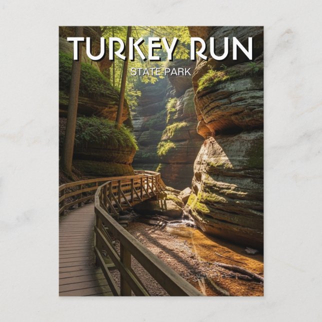 Indiana Turkey Run State Park Travel Postkarte (Vorderseite)