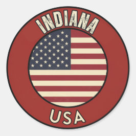 Indiana United States of America  Runder Aufkleber