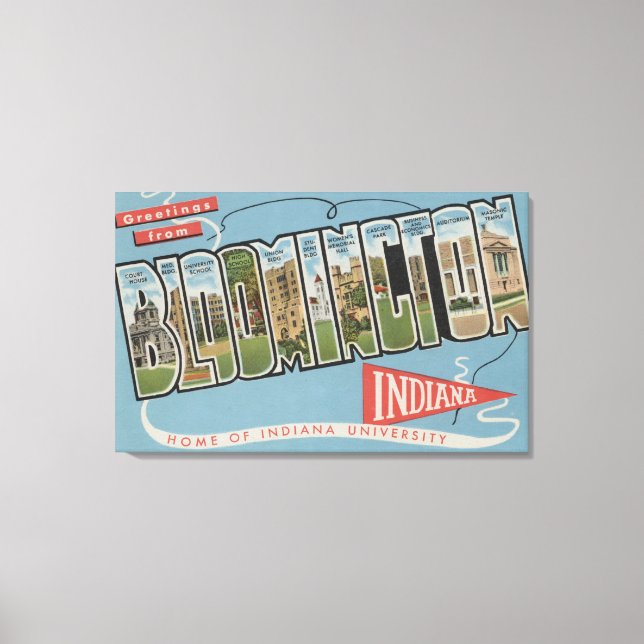 Indiana University - Große Briefmarkenszenen Leinwanddruck (Vorderseite)