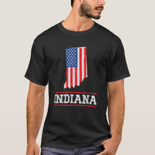 Indiana US Flag US Staat Silhouette Indiana Souven T-Shirt