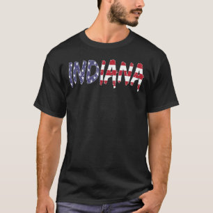 Indiana US Staaten USA USA Flagge Indianerstadium T-Shirt