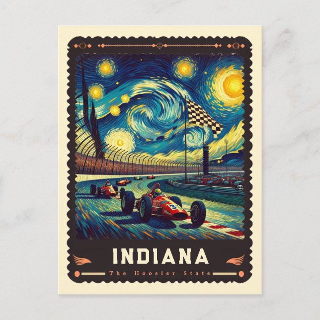 Indiana | Vincent Van Gogh Inspiriert Postkarte (Vorderseite)