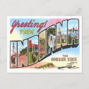 Indiana Vintage Big Letters Postkarte