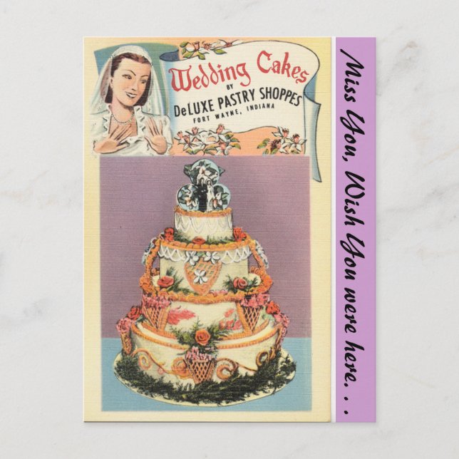 Indiana, Wedding Cakes, Fort Wayne Postkarte (Vorderseite)
