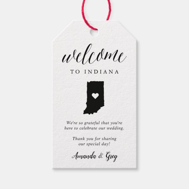 Indiana Wedding Welcome Geschenkanhänger (Vorderseite)