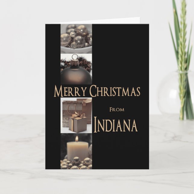 Indiana Weihnachtskarte, Staat spezifisch Feiertagskarte (Vorderseite)