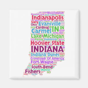 Indiana-Wort-Wolke Magnet