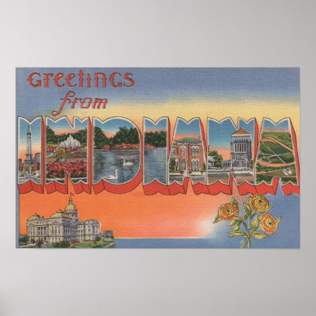 IndianaLarge Letter ScenesIndiana Poster (Vorne)