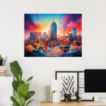 Indianapolis Abstrakte Mauer Kunstdruckerei