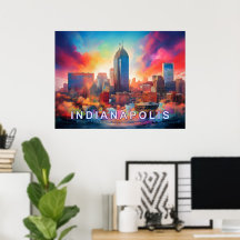 Indianapolis Abstrakte Mauer Kunstdruckerei